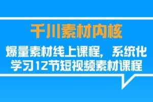 (11554期)千川素材-内核,爆量素材线上课程,系统化学习12节短视频素材课程