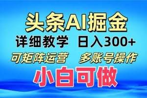 （13117期）头条爆文 复制粘贴即可单日300+ 可矩阵运营，多账号操作。小白可分分钟…
