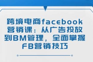 （14314期）跨境电商facebook营销课：从广告投放到BM管理，全面掌握FB营销技巧