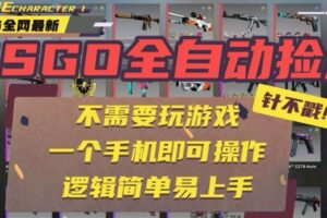 （15679期）CSGO自动捡漏项目，最新玩法，不用挂机不用玩游戏，一个手机即可操作。…