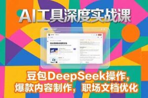 （15372期）2025AI工具深度实战课，豆包DeepSeek操作，爆款内容制作，职场文档优化