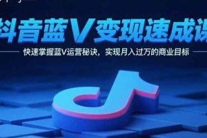 （15950期）抖音蓝V变现速成课，快速掌握蓝V运营秘诀，实现月入过万的商业目标